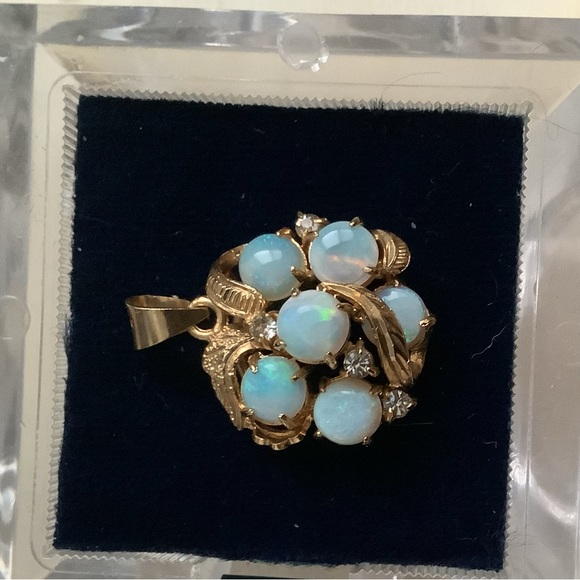 new vintage SS Opal pendant charm (flashes green) - Picture 8 of 16